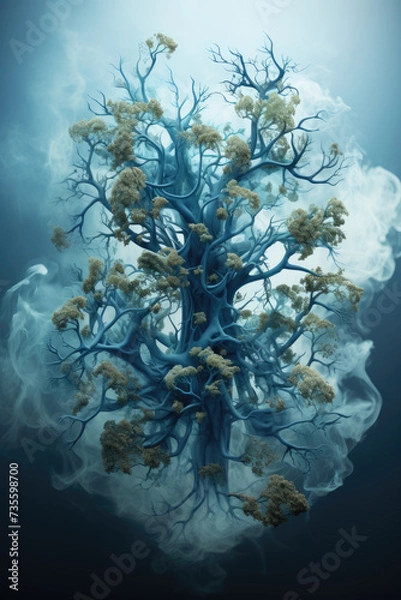 Obraz tree-like lungs in fumes and smoke