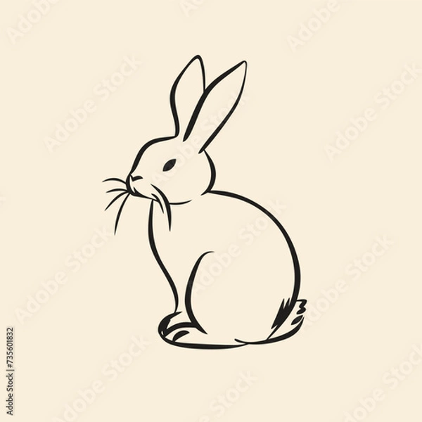 Obraz Vector silhouette rabbit symbol logo