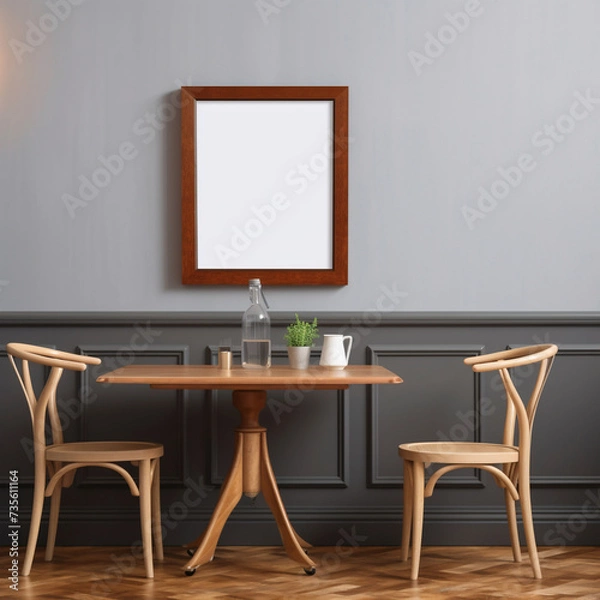 Fototapeta White frame mockup on wall background, Frame mock up design on blank space
