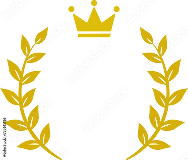 Obraz Laurel wreath and crown icon,
월계관과 왕관 아이콘