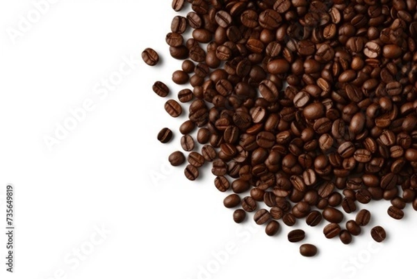 Fototapeta Coffee beans frame on a transparent background, cutout