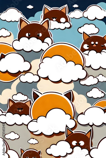 Fototapeta cute cats, Generative AI