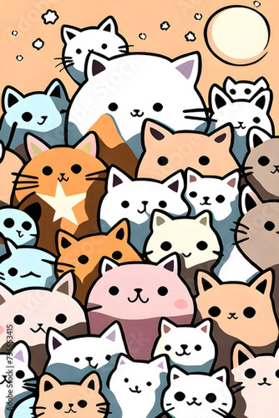 Obraz cute cats, Generative AI