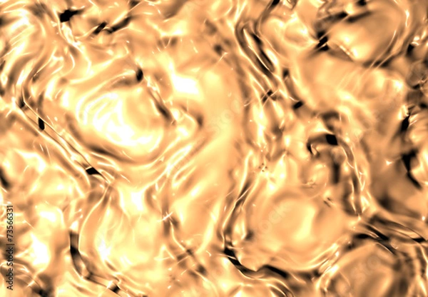 Fototapeta The unidentified liquid golden object computer generated