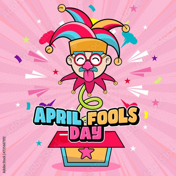 Fototapeta Hand-drawn april fools day festive day vector
