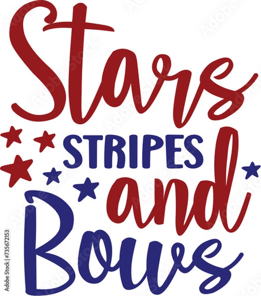 Fototapeta Stars Stripes and Bows
