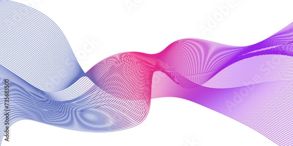 Fototapeta Abstract background wave line in vector business texture. Pattern line blend curve waves flow futuristic technology digital sound and noise energy wave line flow background.