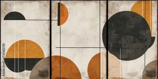 Obraz Layered brown toned geometric forms.