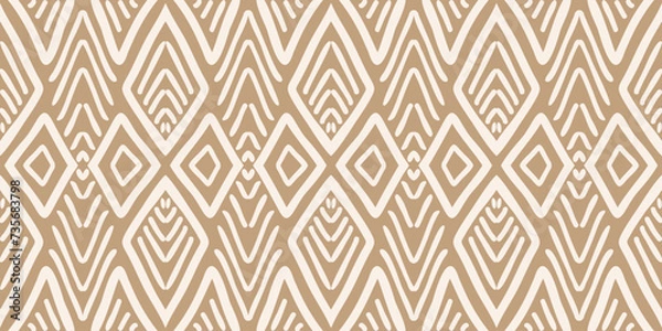 Obraz Hand drawn Batik pattern seamless. Geometric chevron abstract illustration, wallpaper. Tribal ethnic vector texture. Aztec style. Folk embroidery. Indian, Scandinavian, African rug, tile.