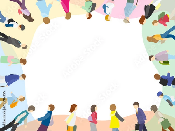 Obraz 歩く人々のフレーム