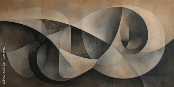 Fototapeta Vintage  charcoal painting circular style, with delicate hues blending in circular formations.