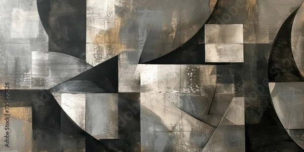 Fototapeta Vintage  charcoal painting circular style, with delicate hues blending in circular formations.
