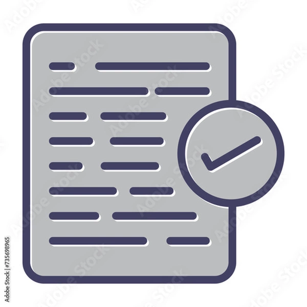 Fototapeta Document Approval Vector Icon