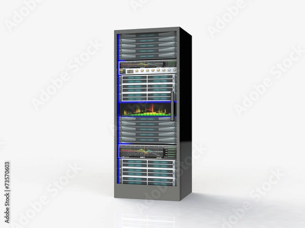 Obraz Server room in datacenter, 3d render