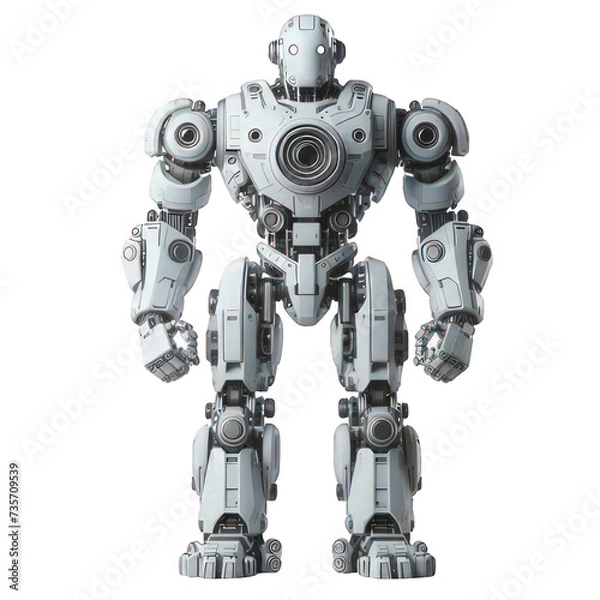 Obraz Robotic Character: Dynamic 3D Model, Transparent Background