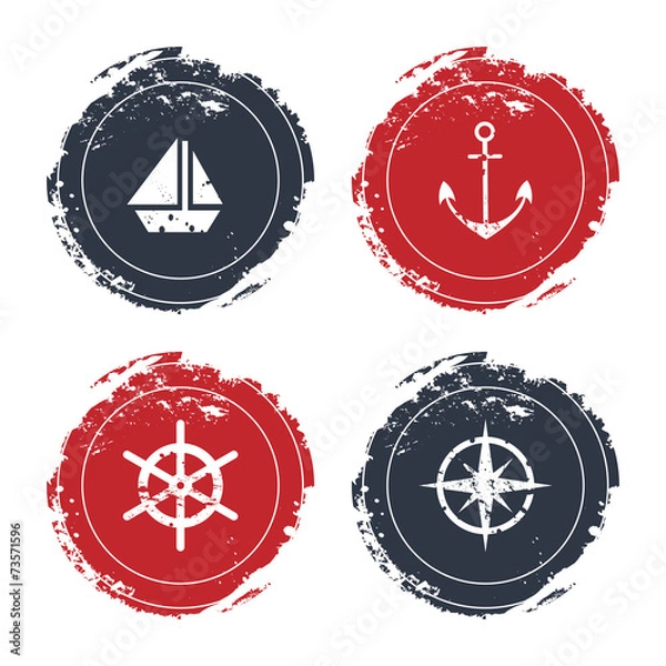 Obraz Icons on the marine theme