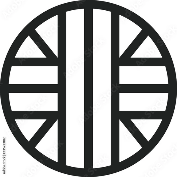 Fototapeta  Round Simple Black Line Logo Template