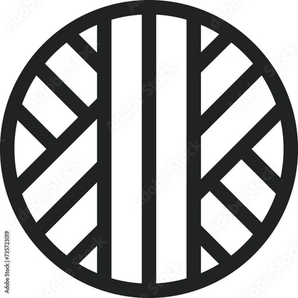 Fototapeta  Round Simple Black Line Logo Template
