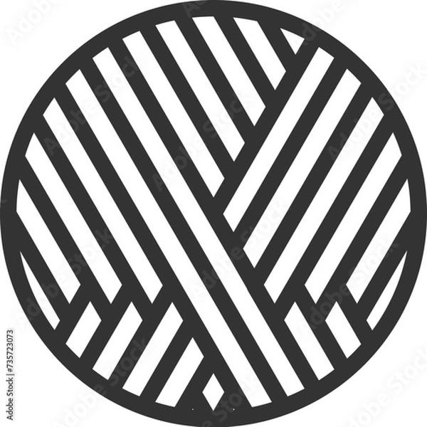 Fototapeta  Round Simple Black Line Logo Template