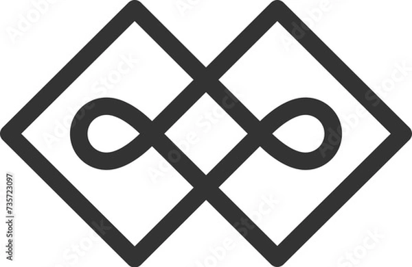 Obraz Flawless Monoline Emblem Minimalist Flat Logo Vector