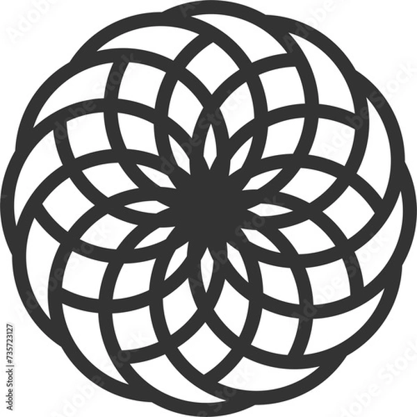 Fototapeta  Round Simple Black Line Logo Template