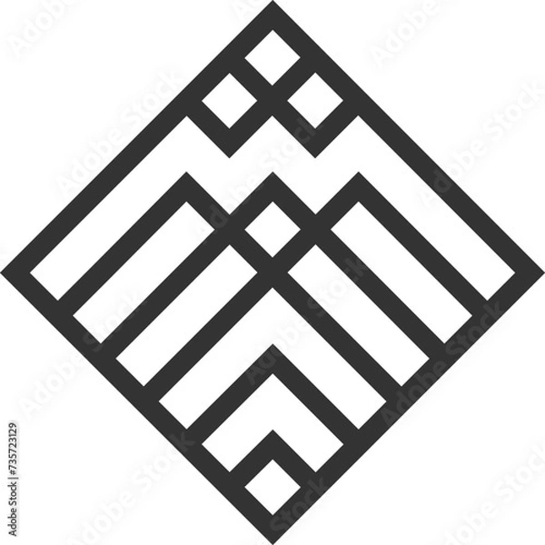 Fototapeta Flawless Monoline Emblem Minimalist Flat Logo Vector