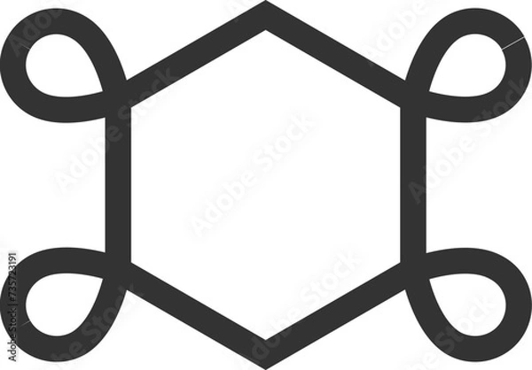 Fototapeta Flawless Monoline Emblem Minimalist Flat Logo Vector