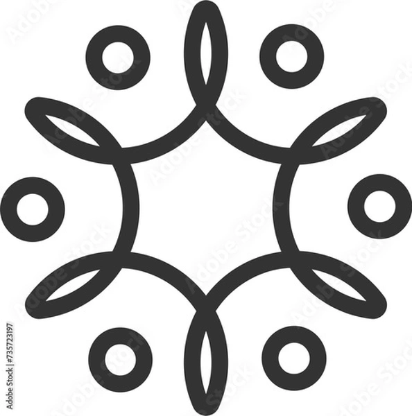 Fototapeta Flawless Monoline Emblem Minimalist Flat Logo Vector
