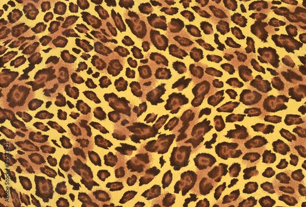 Fototapeta Brown leopard pattern.Spotted animal print as background.
