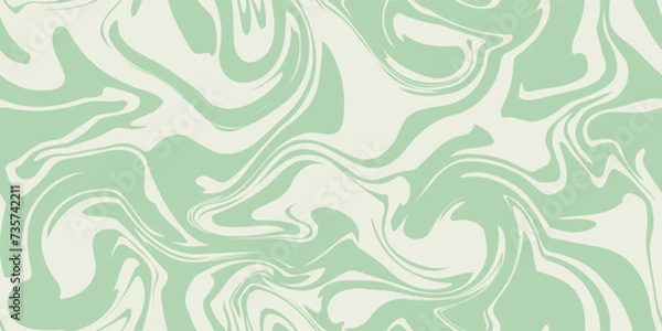 Obraz Green marble acrylic seamless pattern, wave texture, watercolor marble background. 
