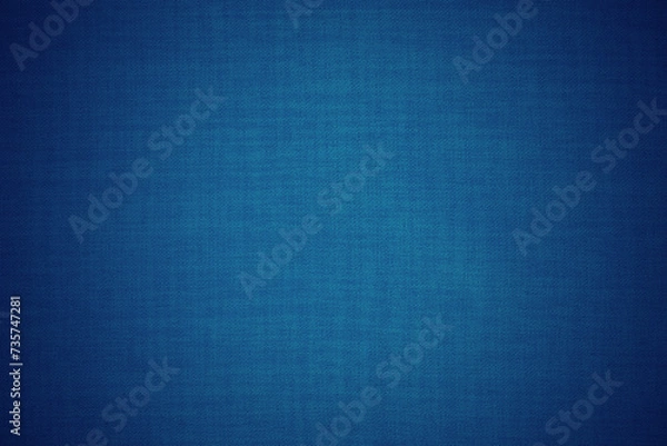 Fototapeta Dark blue linen fabric cloth texture background, seamless pattern of natural textile.