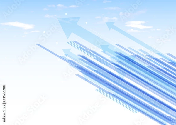 Fototapeta 空と矢印のイメージ背景