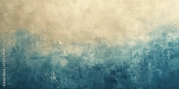 Fototapeta Soft blue and beige Kraft Paper texture background with light, subtle hues, tranquil and calming aesthetic