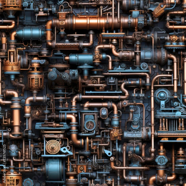 Fototapeta Industrial steampunk theme background