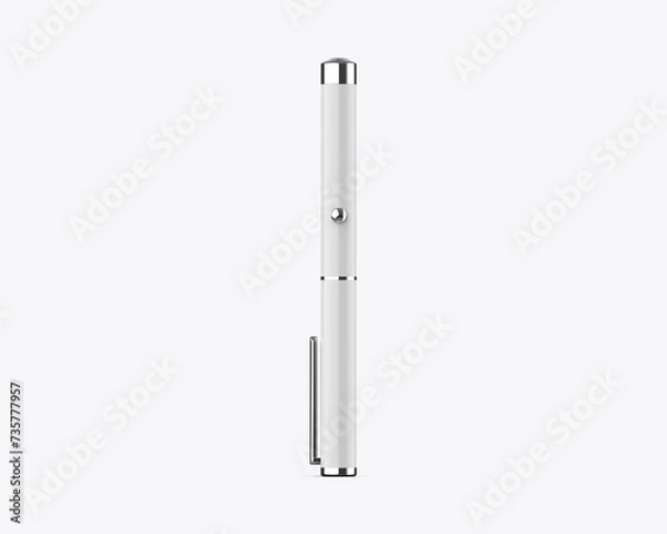 Fototapeta Blank laser pointer pen ready for your design and branding mockup template isolated on white background, 3d illustration.