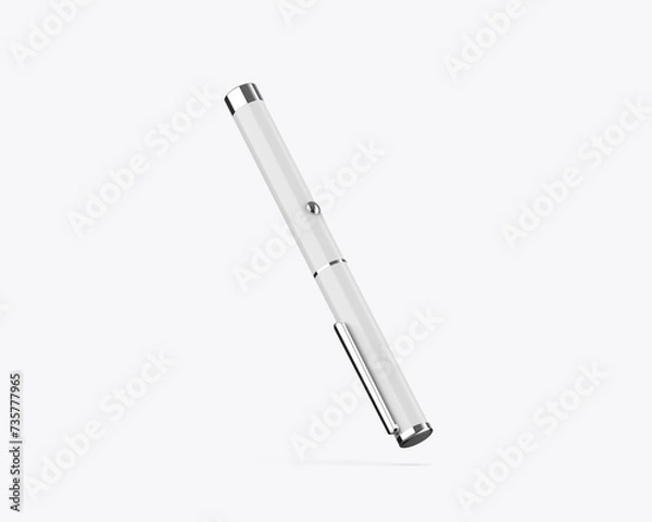 Fototapeta Blank laser pointer pen ready for your design and branding mockup template isolated on white background, 3d illustration.