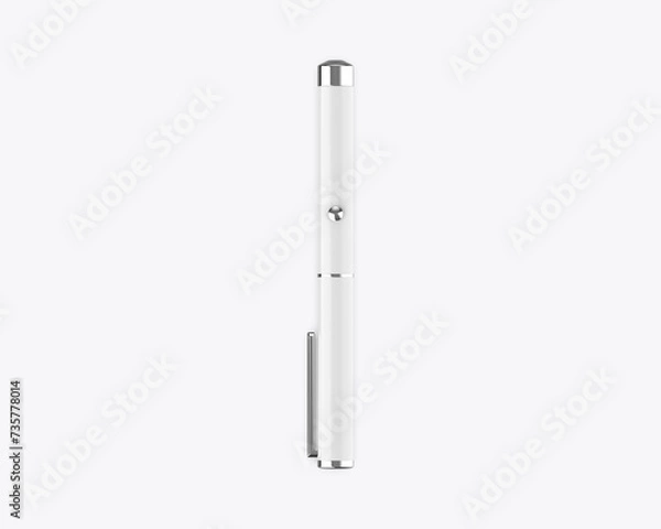 Fototapeta Blank laser pointer pen ready for your design and branding mockup template isolated on white background, 3d illustration.