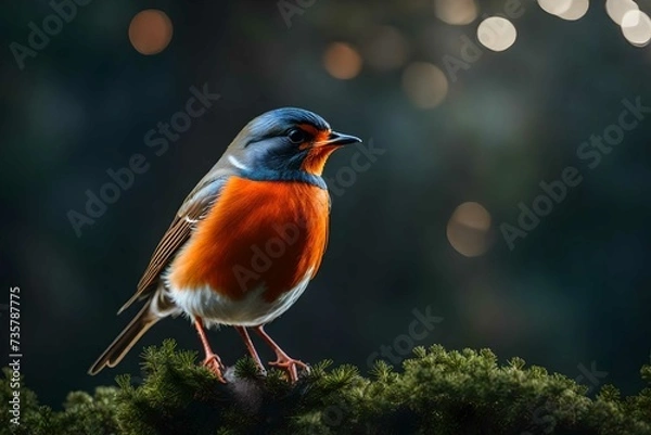 Obraz robin on branch