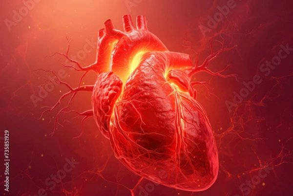Fototapeta Heart Failure: The heart's inability to pump blood effectively, often due to weakened