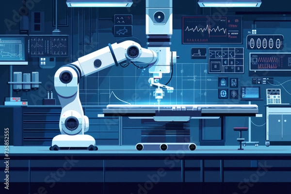 Fototapeta Surgical Robots: Autonomous systems are used in surgery, allowing for precision and minimally invasive