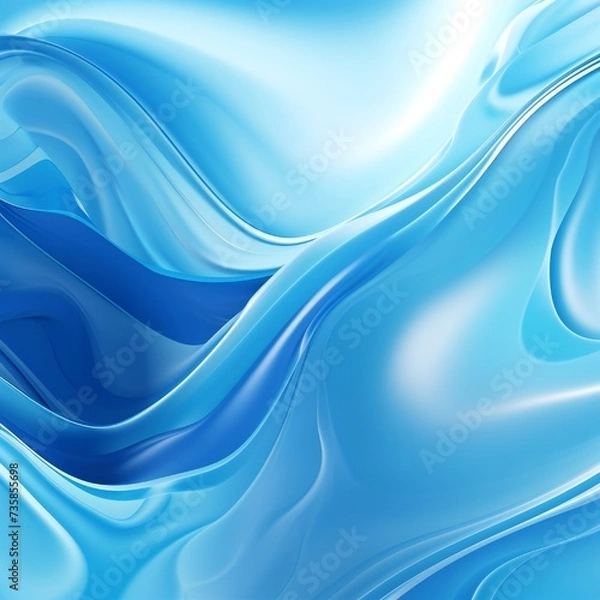 Fototapeta Smooth blue liquid vector background Generative Ai