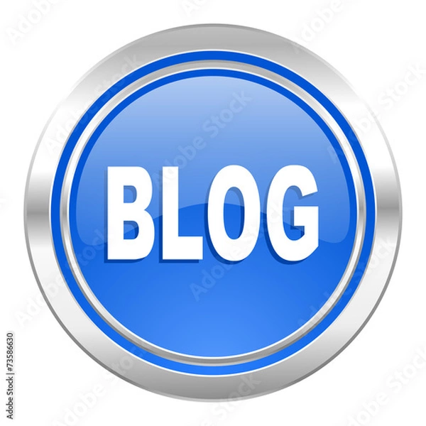 Fototapeta blog icon, blue button