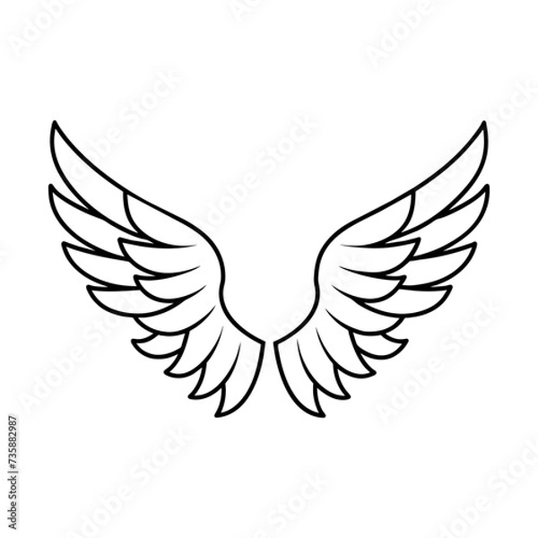 Fototapeta eagle wings vector	