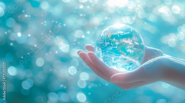 Fototapeta 地球を持つ両手