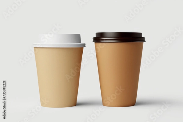Obraz Coffee in a paper cup. For your mockup. coffee mockup take to go and take away