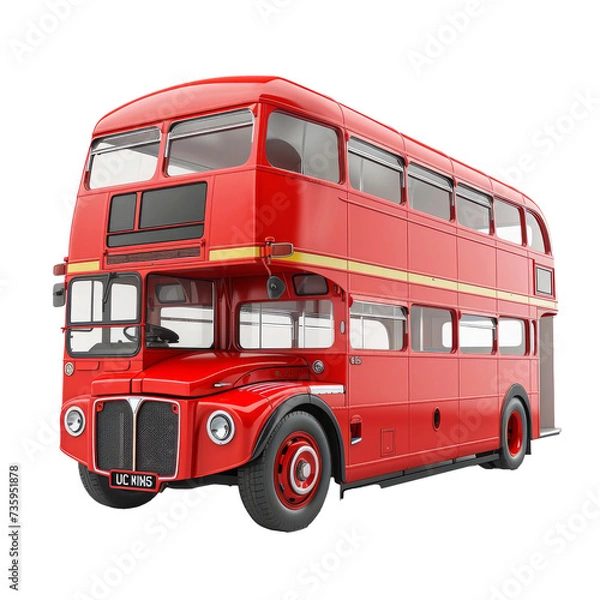 Obraz 3D character Doubledecker bus London