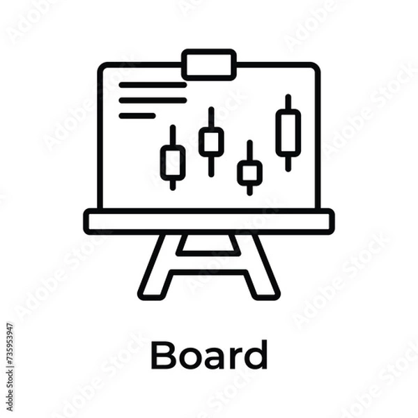 Fototapeta Candlestick chart on board denoting concept icon of business presentation