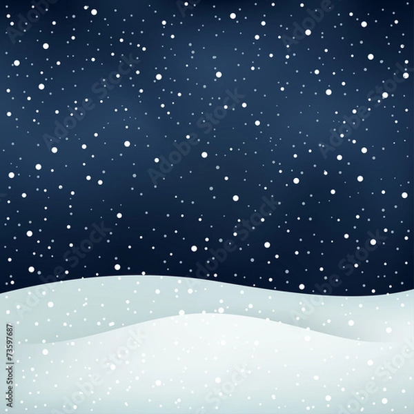 Obraz snowfall night background