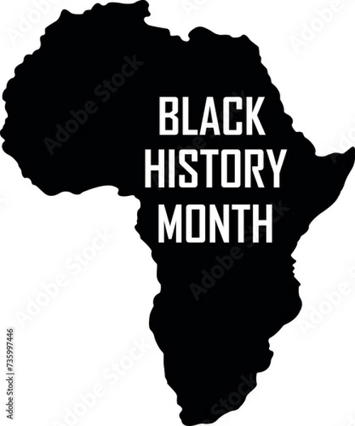 Fototapeta Black History Month on the African continent. Vector graphics on a white background. Illustration EPS 10