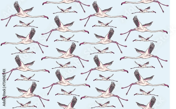 Obraz flamingo pattern seamless textile